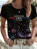 Women's USA Printed Casual T-shirt