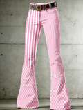 Women'S Breast Cancer Awareness Promotion Pink Stripe Plaid Print Denim Jeans