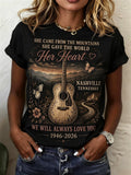 Women's "We Will Always Love You" Print Crew Neck T-Shirt