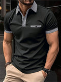 Men's Plaid-Panel Polo Shirt