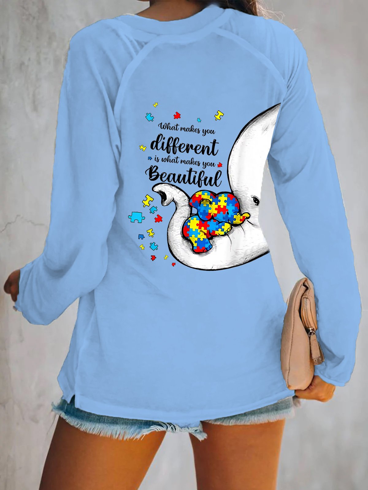 Women's What Makes You Different Is What Makes You Beautiful  V-Neck Long Sleeve T-shirt