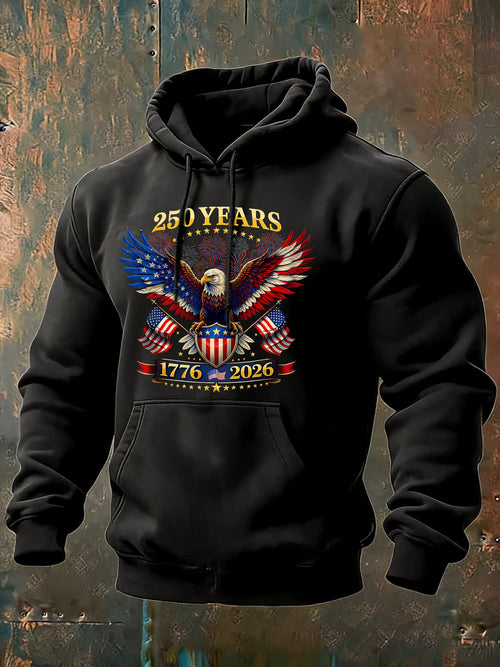 250th Anniversary Eagle Print Classic Cotton Hoodie