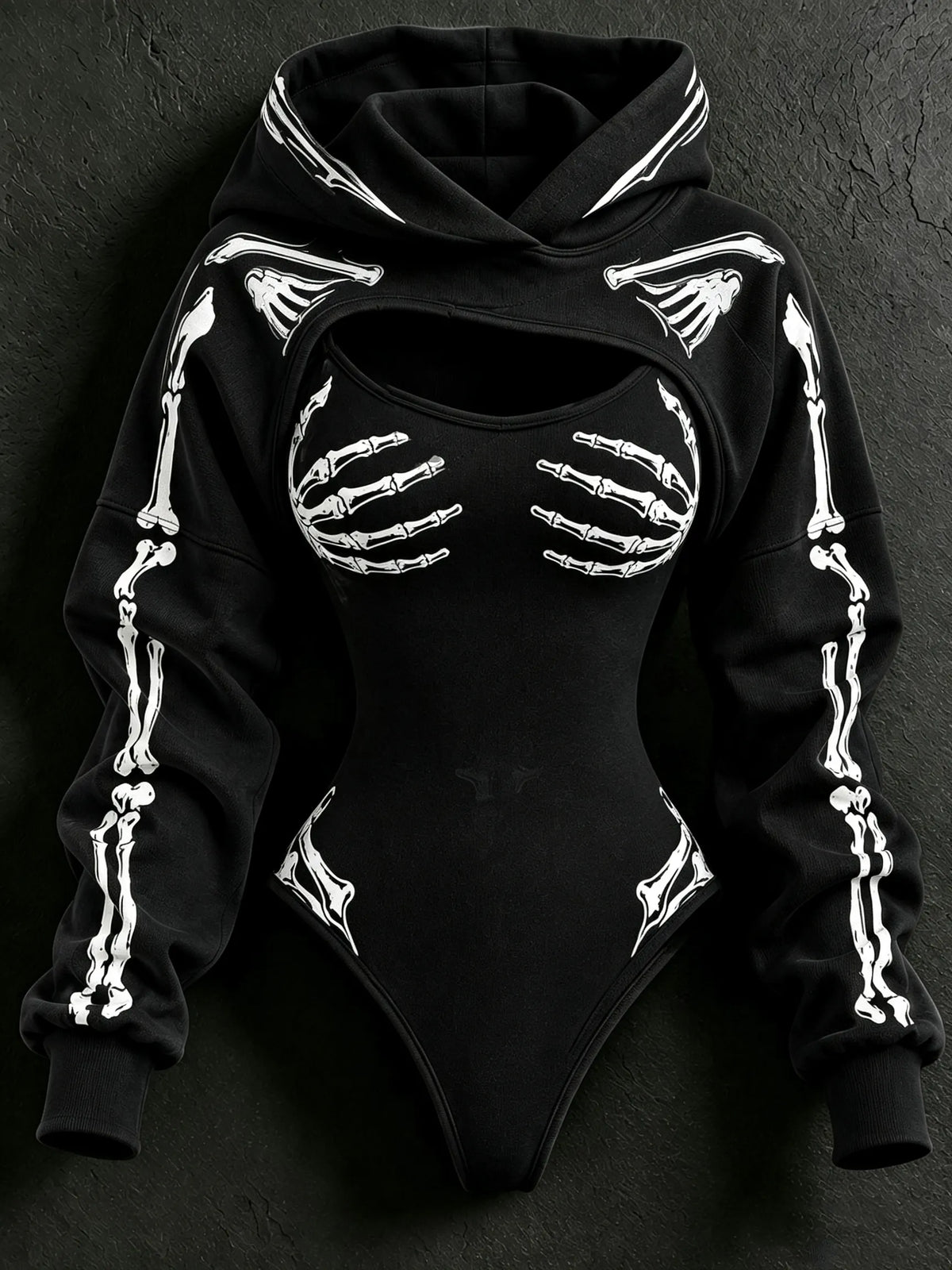 Women's Vintage Halloween Skull-line Casual Athletic Two-piece Set