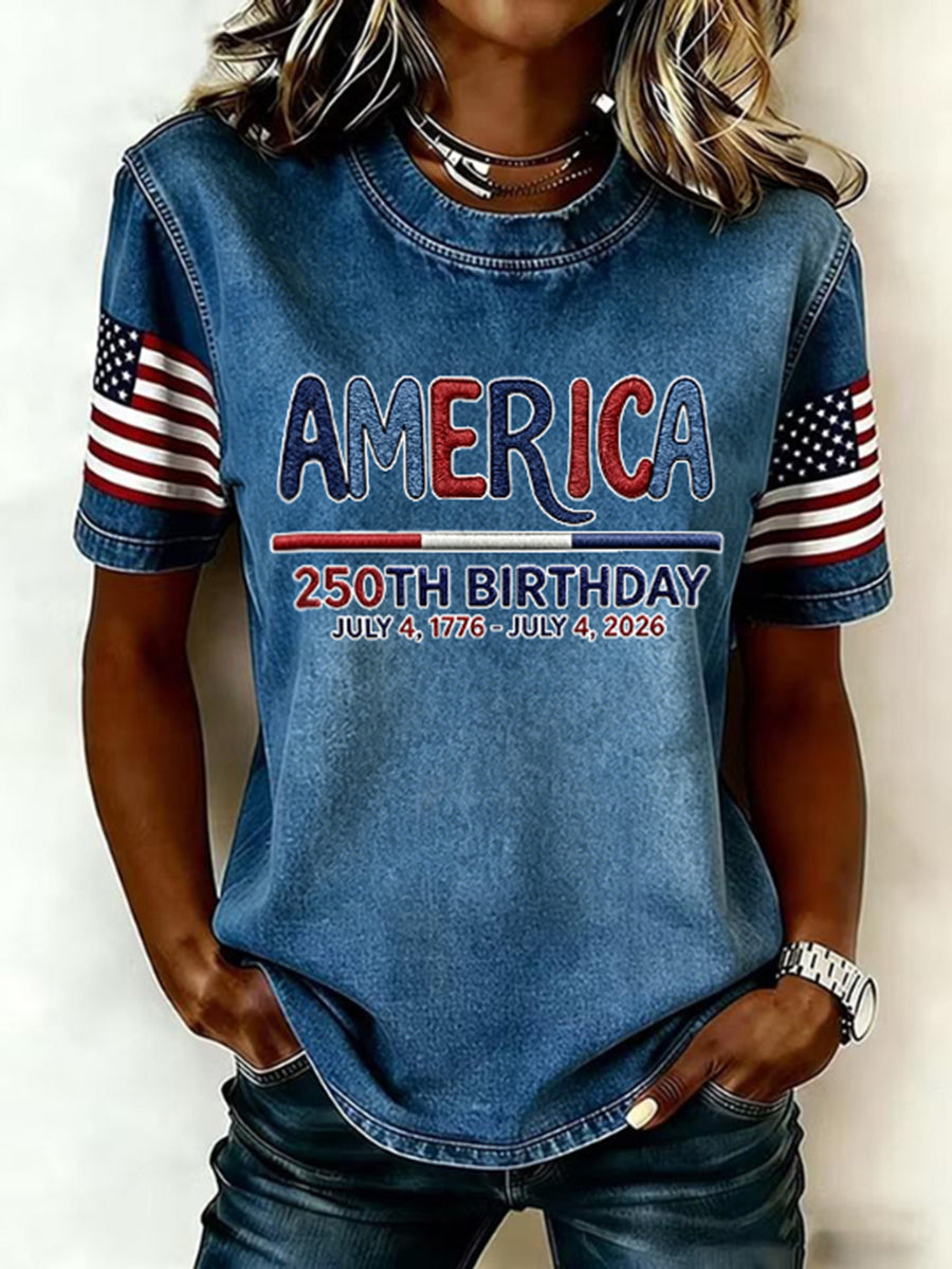 Women's  Casual American Independence Day Celebration T-Shirt
