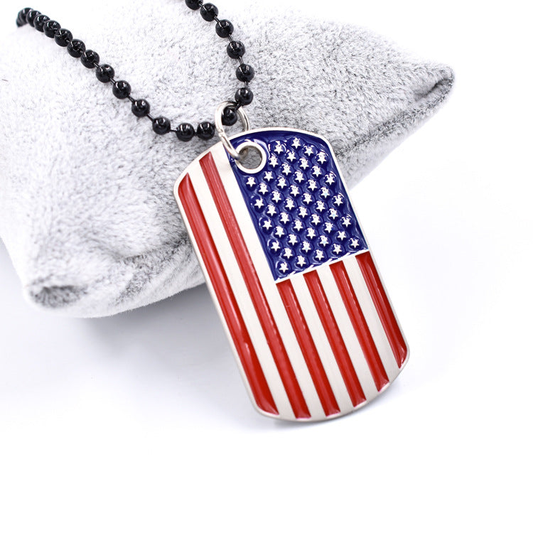 Men's American Flag Independence Day Military Brand Necklace