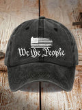 Unisex Distressed Washed Cotton Print Hat