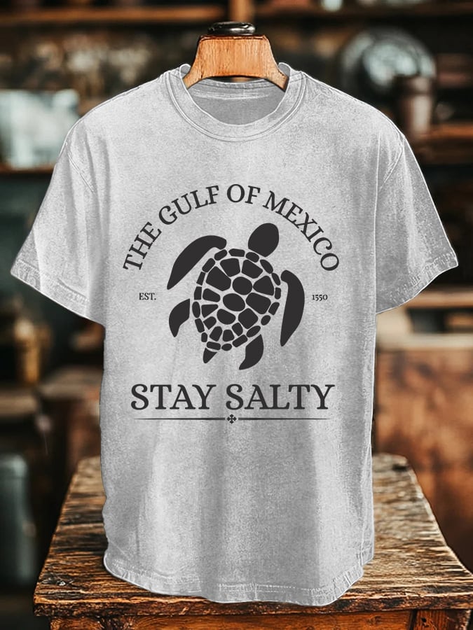 Men's Gulf Of Mexico Printed Round Neck T-Shirt