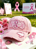 Pink Plaid Print Cap