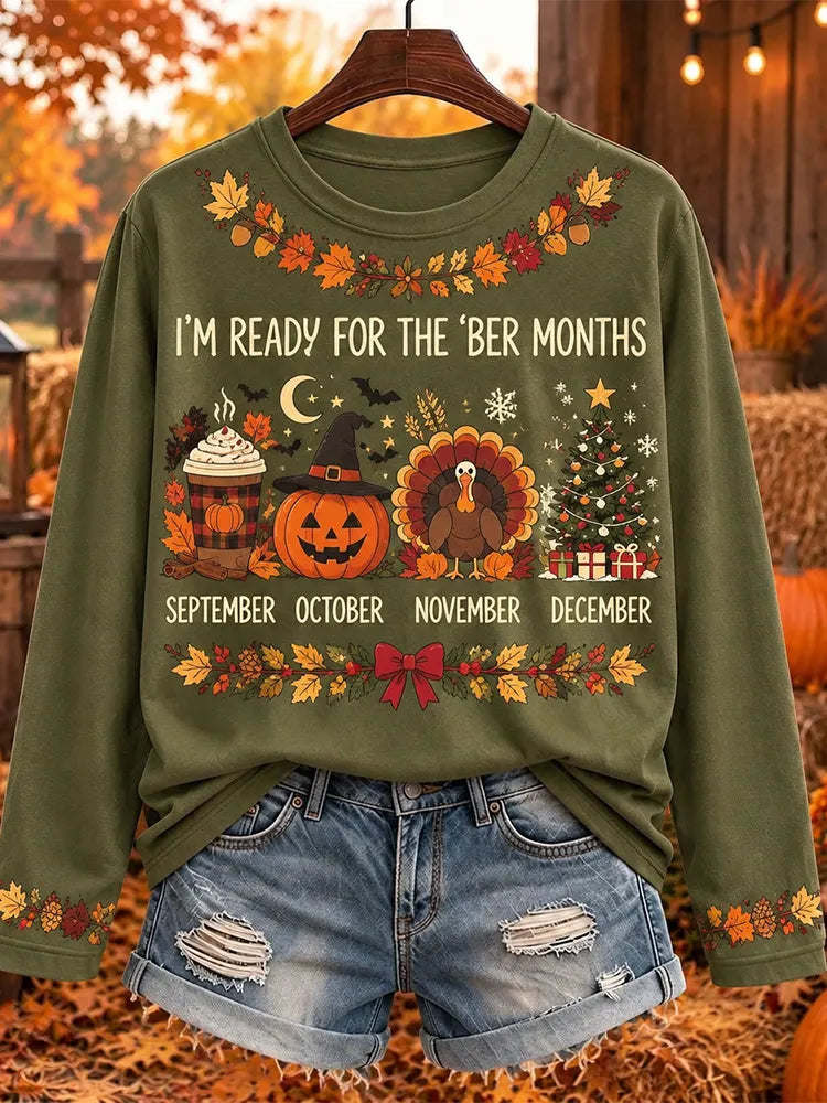 Women's I'm Ready For The 'ber Months Print Crewneck Sweatshirt