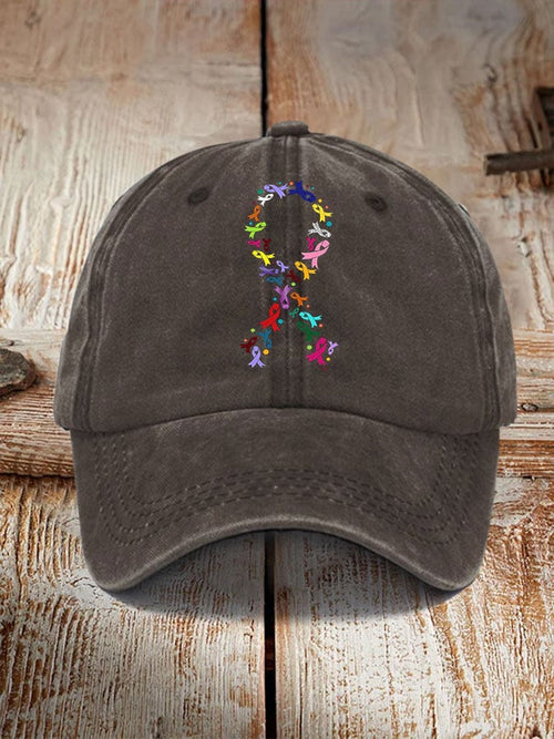 All Cancer Awareness Colorful Ribbon Hat