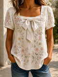 Women'S Pink Floral Breast Cancer Print Top