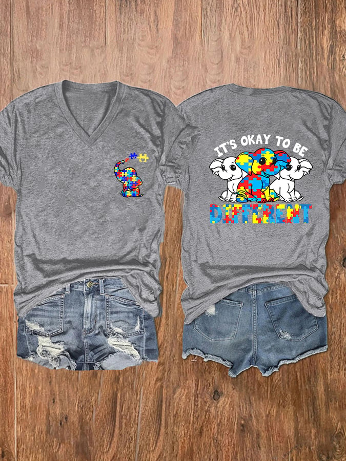 Women's It's Ok To Be Different V-Neck T-Shirt