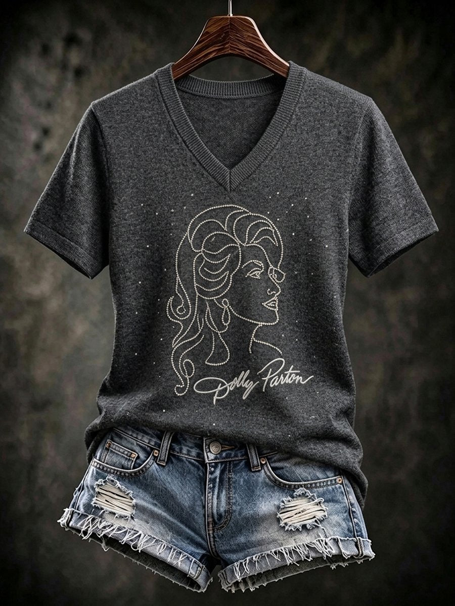 Women's Tribute Print  V-Neck Short-Sleeve T-Shirt