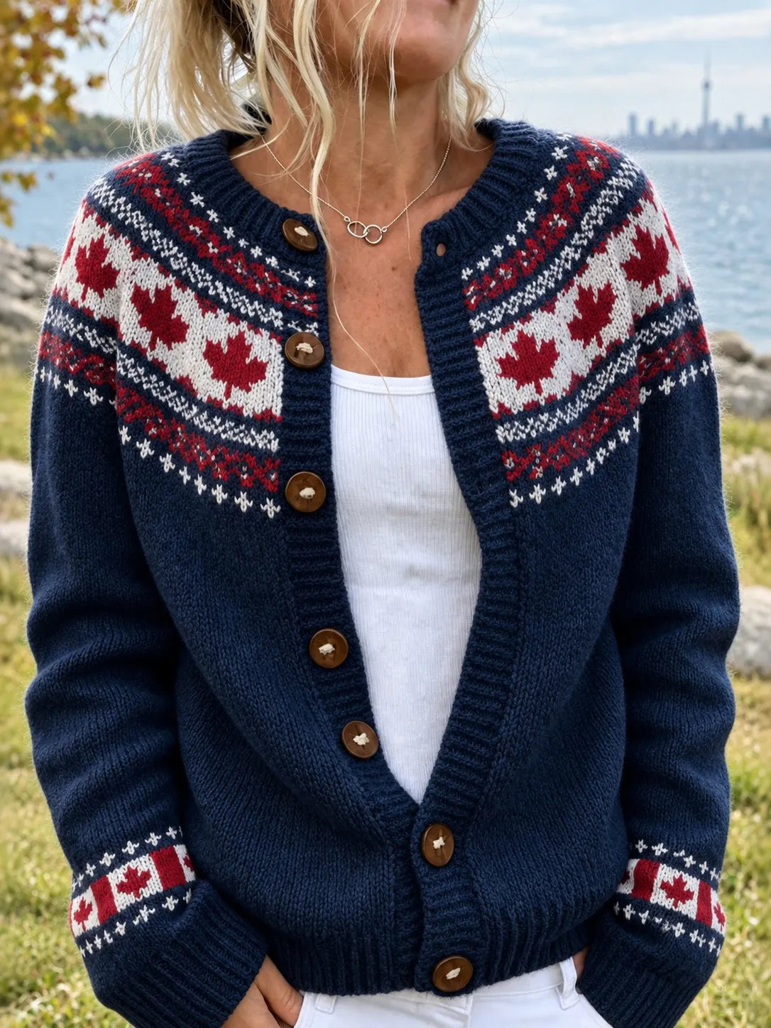 Women's Vintage Canadian Icelandic-style Cardigan