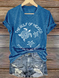 Women's Gulf Of Mexico Printed V Neck T-shirt
