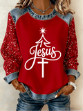 Women's Christmas Faith Print Sweatshirt