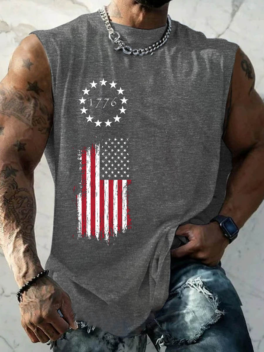 Men'S 1776 American Flag Pattern Print Vest