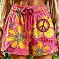 Women's Retro Bohemian Hippie Style Floral Print Casual Shorts