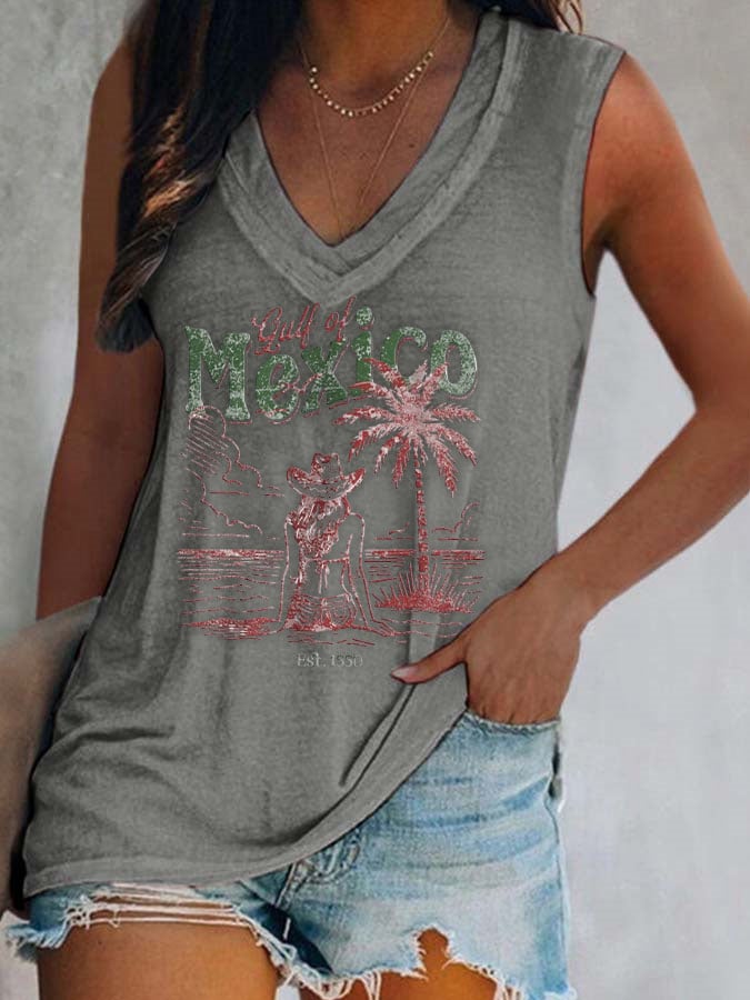 Women's Gulf of Mexico Print Casual Vest