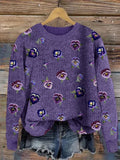 Women's Alzheimer's Prevention Purple Floral Sweater