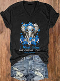Women's I Wear Blue For Someone Love Autism Awareness V-Neck T-Shirt