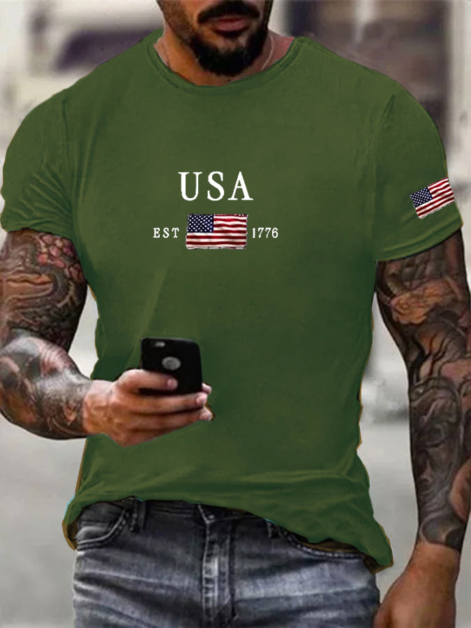 Men's Independence Day Printed Casual T-Shirt
