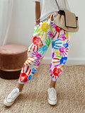 Women's Autism Lace Elastic Waist Loose Casual Pants