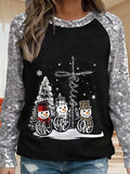 Women's Casual Christmas Print Long Sleeve Sweatshirt