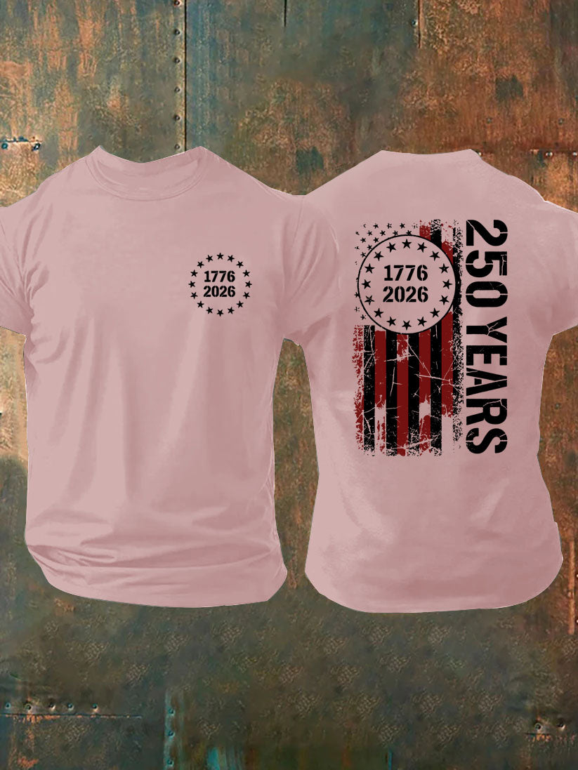 1776 2026 250 Years Pattern 100% Cotton T-Shirt