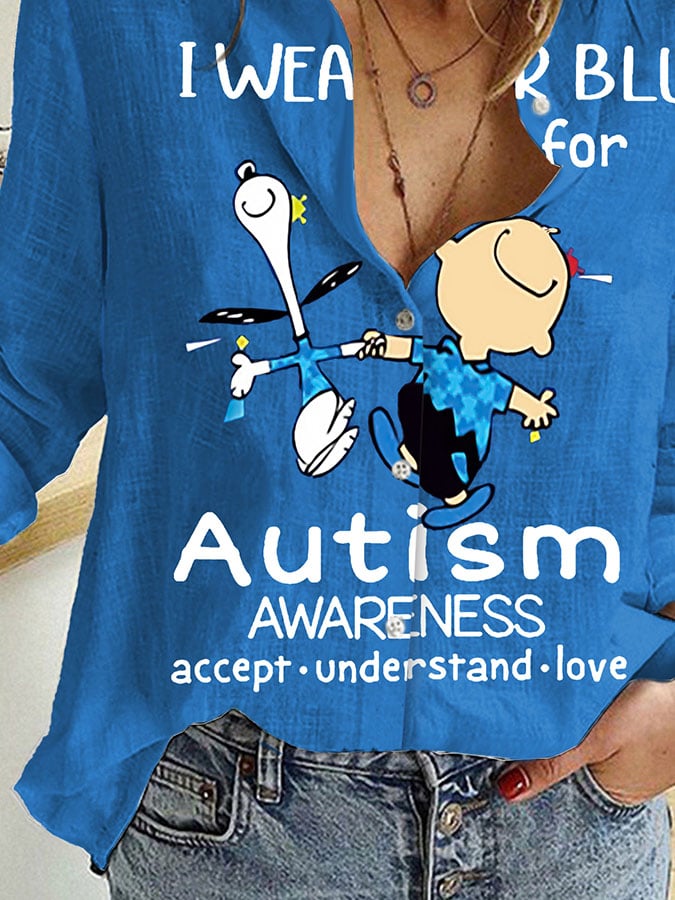Autism Awareness I Wear Blue For Autism Print Shirt