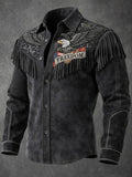 Men's vintage American 250th anniversary distressed Western shirt