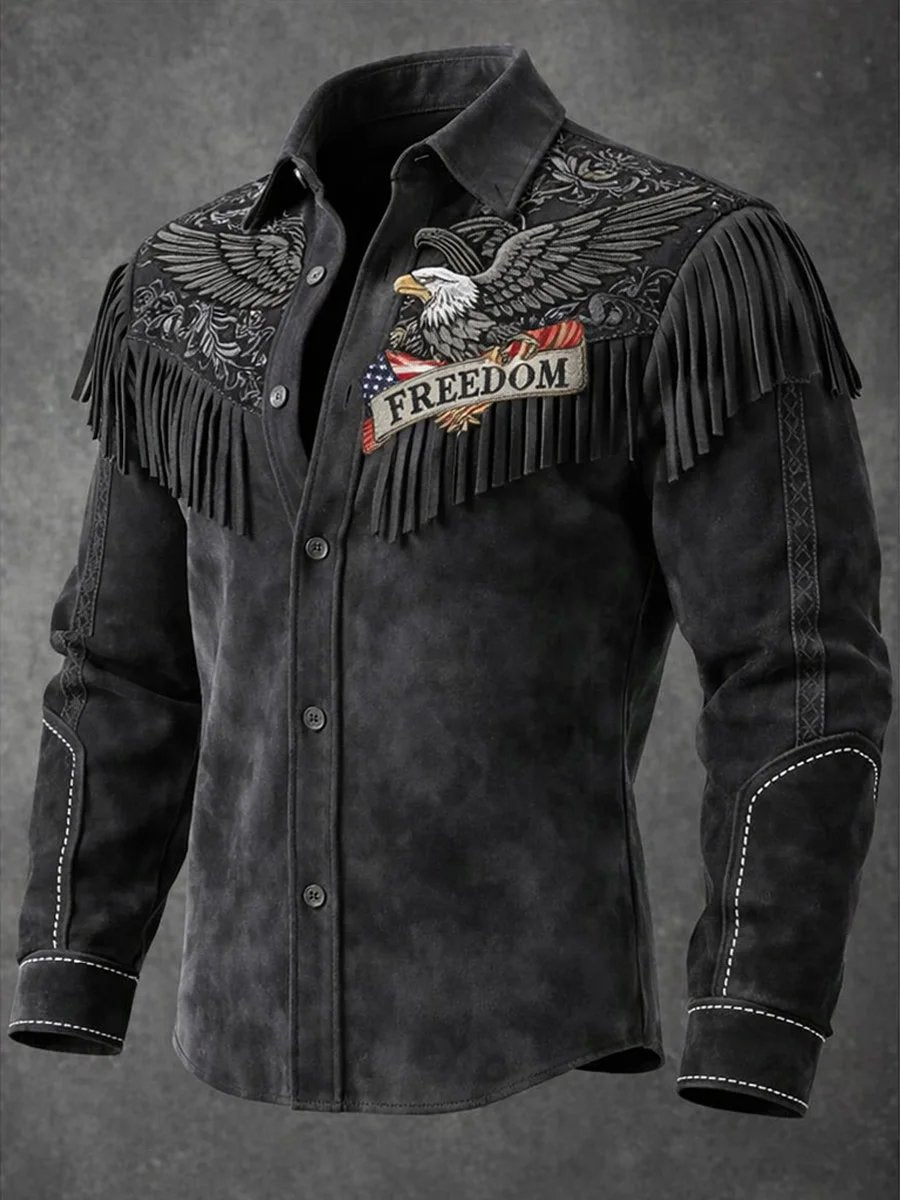 Men's vintage American 250th anniversary distressed Western shirt