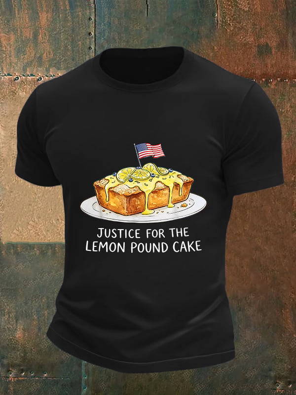 Men's JUSTICE FOR THE LEMON POUND CAKE  Print T-Shirt
