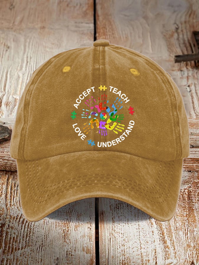 Women's Casual Autism Awareness Print Baseball Cap