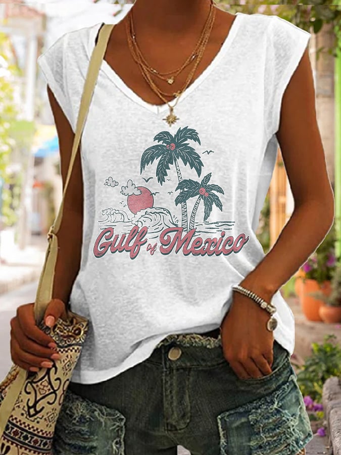 Women's Gulf Of Mexico Print Tank Top