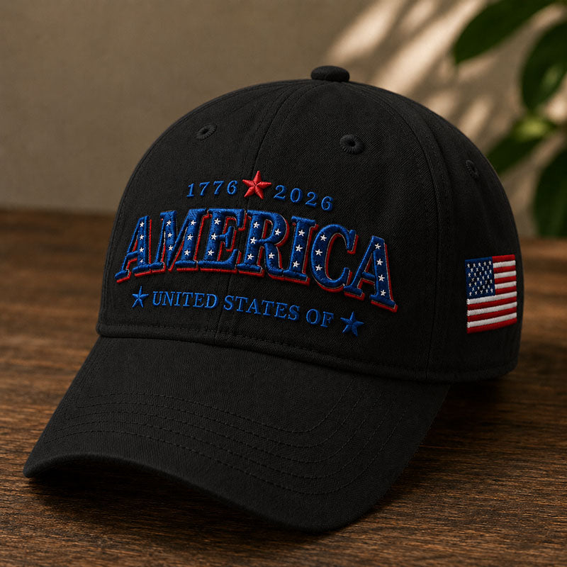 America 1776–2026 Patriotic Baseball Cap