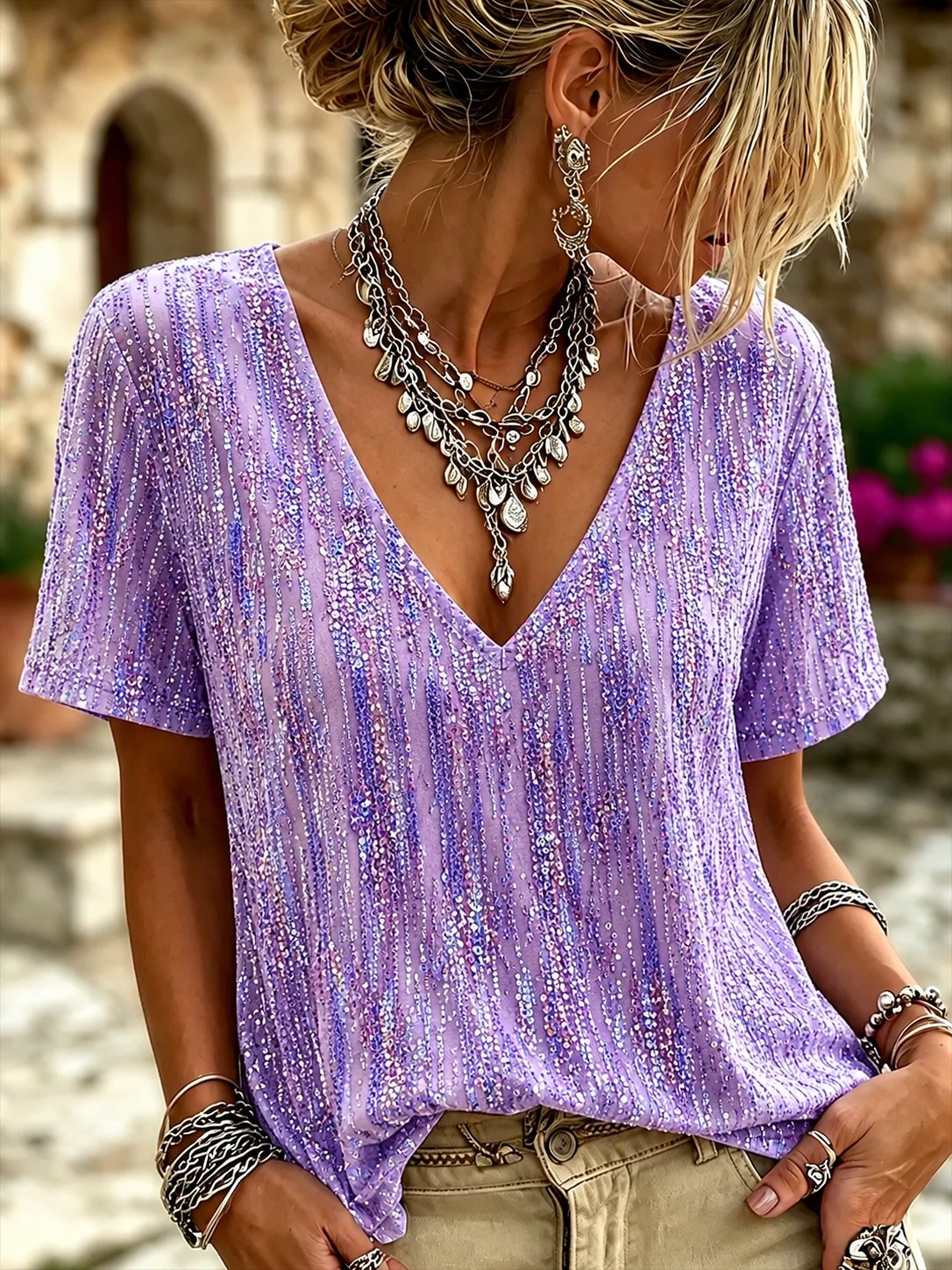 Women's Purple Floral Top