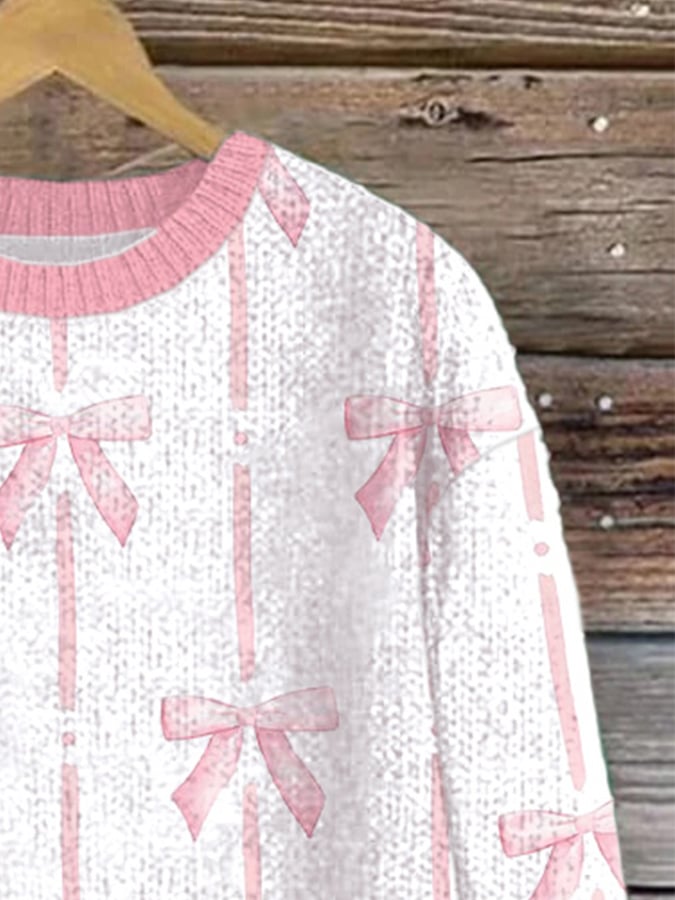Women's Breast Cancer Awareness Pink Print Casual Sweatshirt