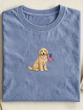 Unisex USA 250th Independence Day Puppy Print T-shirt