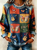 Women's Casual Printed Long-Sleeve Sweatshirt