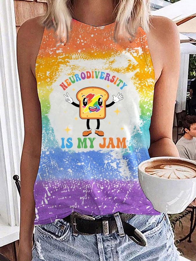 Women's Neurodiversity Is Beautiful Tie Dye Print Tank Top