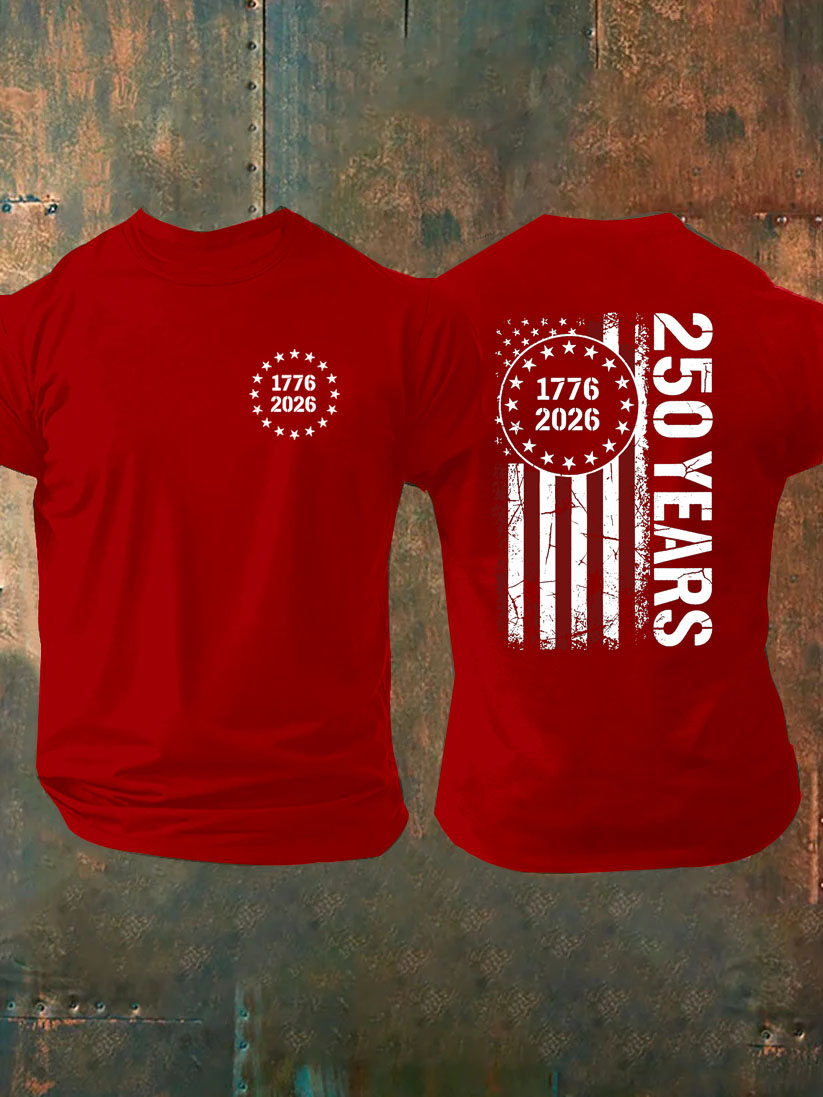 1776 2026 250 Years Pattern 100% Cotton T-Shirt