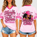 Pink Ribbon Breast Cancer Awareness Team Game Day Jersey -Hope & Strength Survivor Support Top