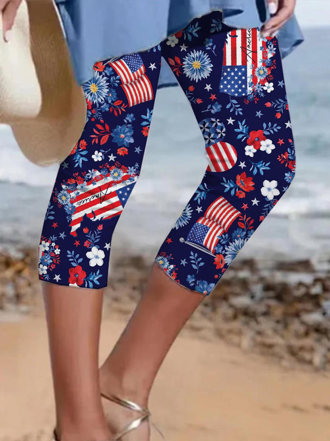 Women's Vintage Flag Print Leggings