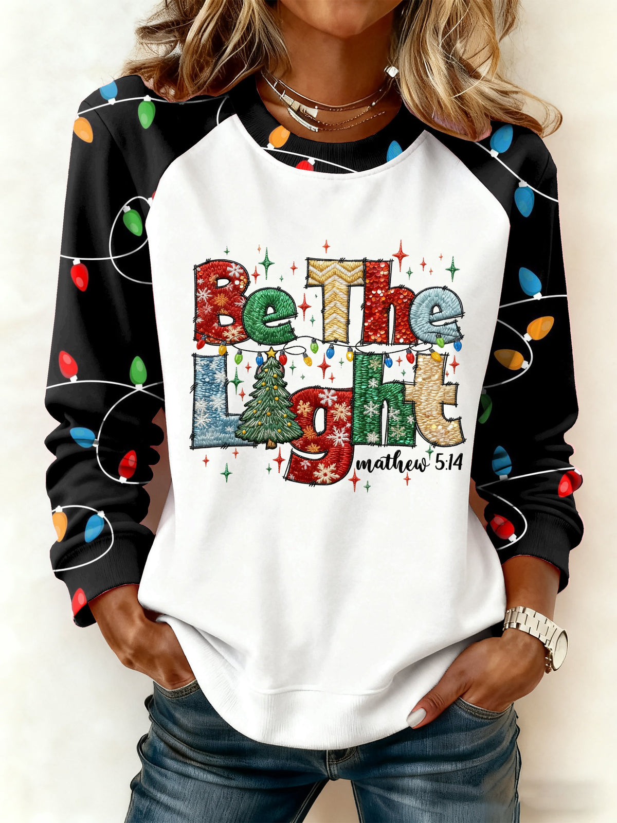 Women's Casual Autumn And Winter Look To Color-Blocked Sweatshirts
