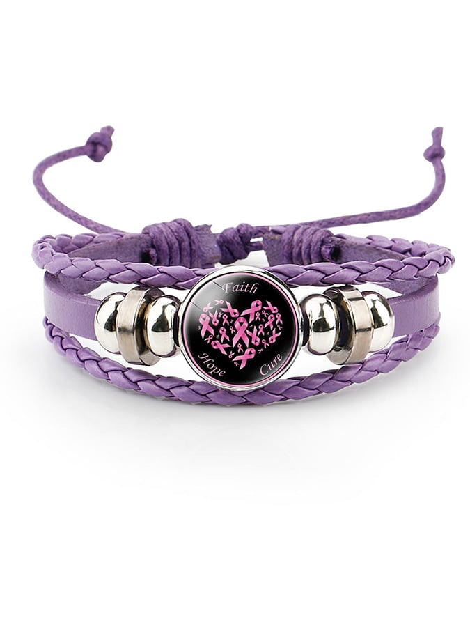 Weaving Pink Ribbon Bracelet (scalable)