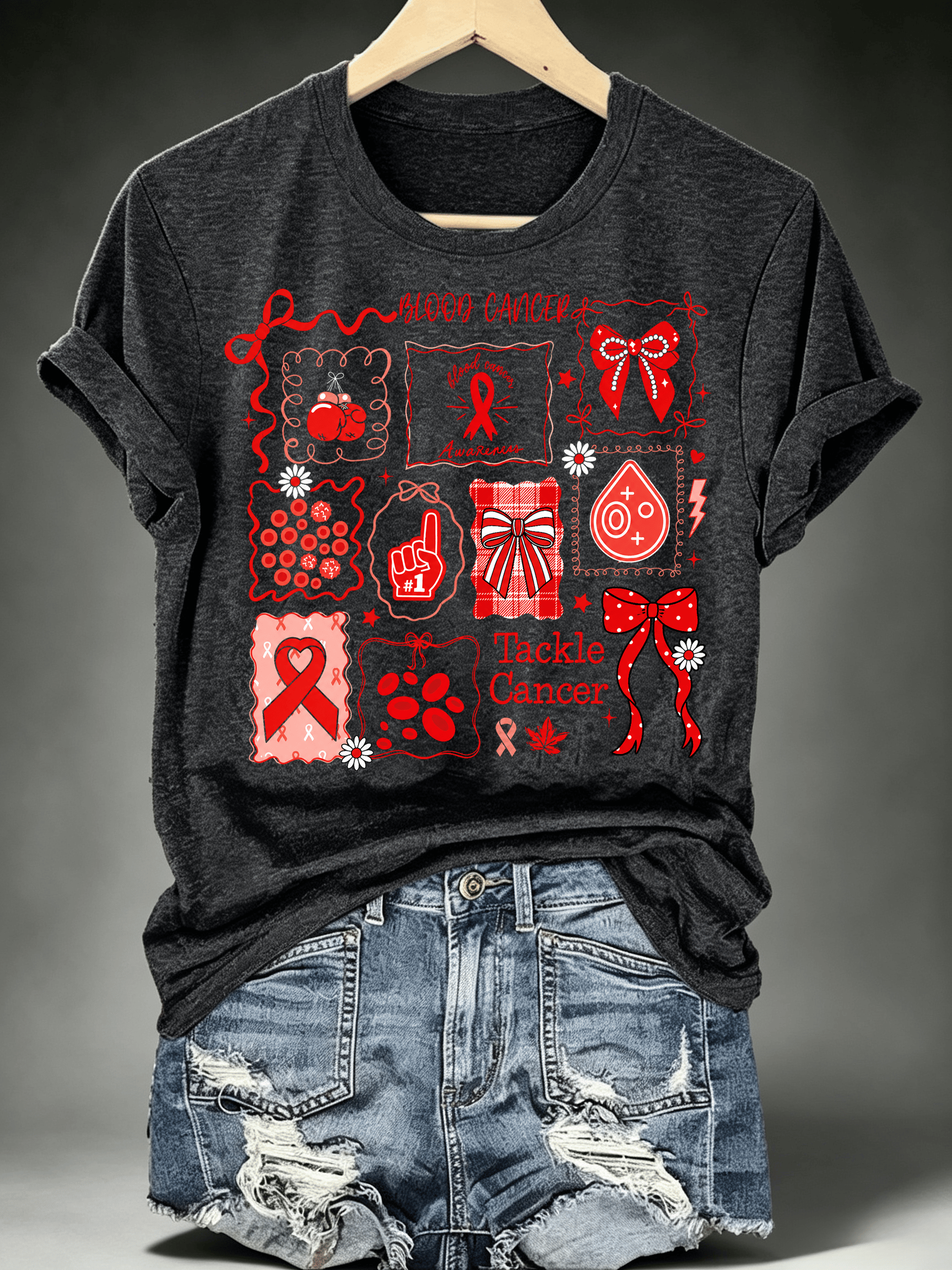 Women's Tackle Cancer Print T-Shirt