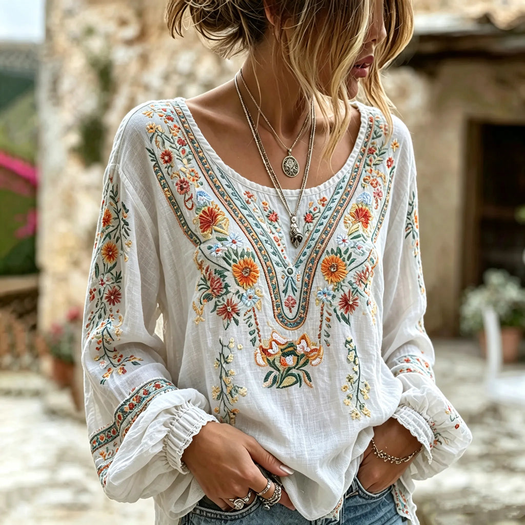 Women's Bohemian Floral Print Casual T-shirt