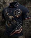 Men's American Flag Print Polo Shirt