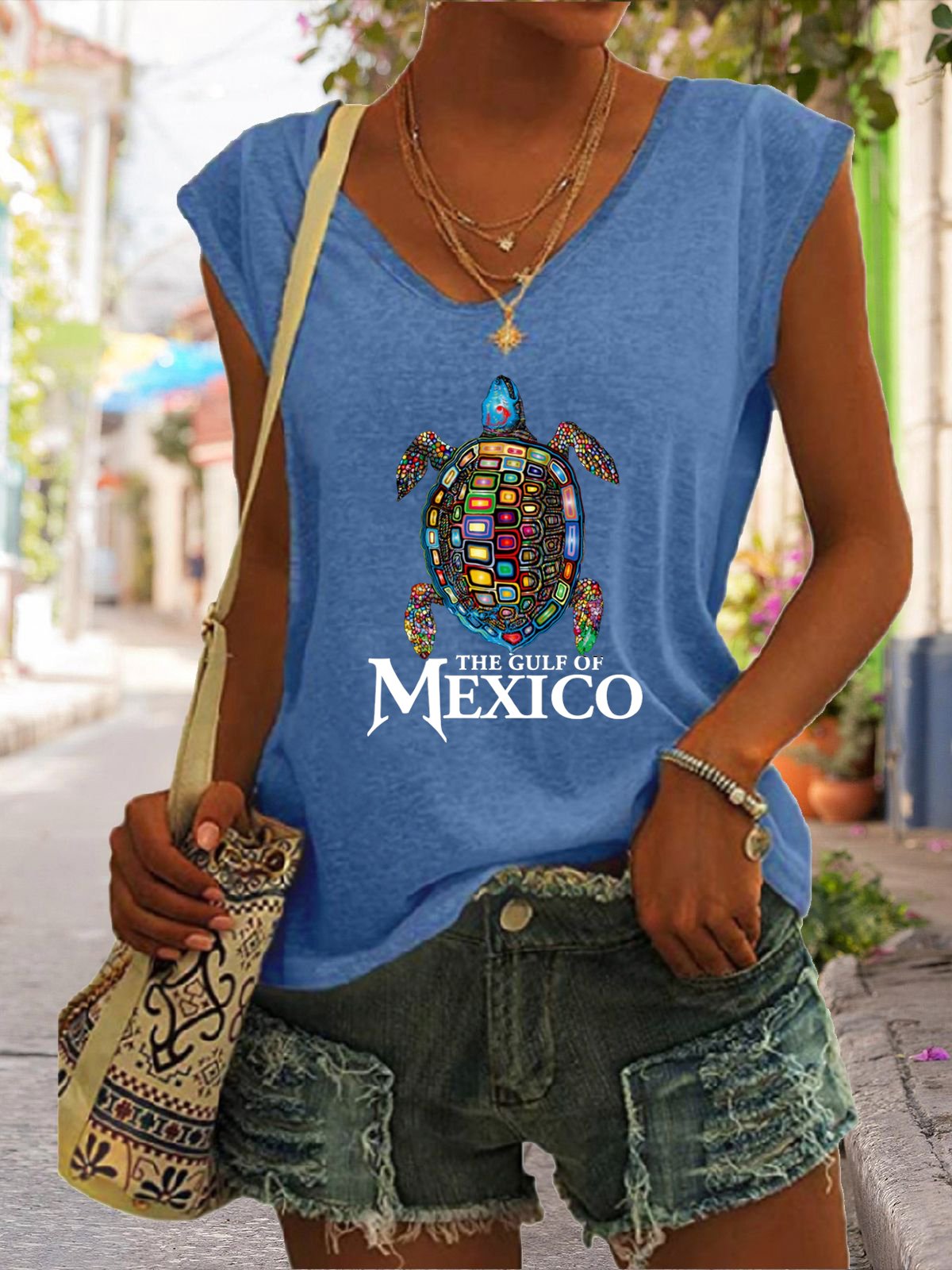 Women's Gulf Of Mexico Print Casual Vest
